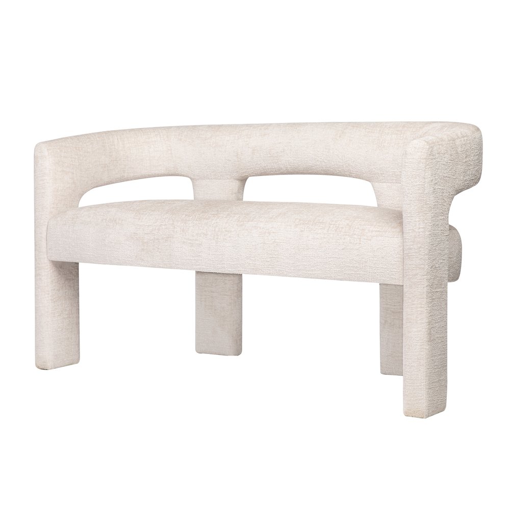 Gwen Modern Luxury Jacquard Fabric Upholstered Sculpture Bench. Picture 2