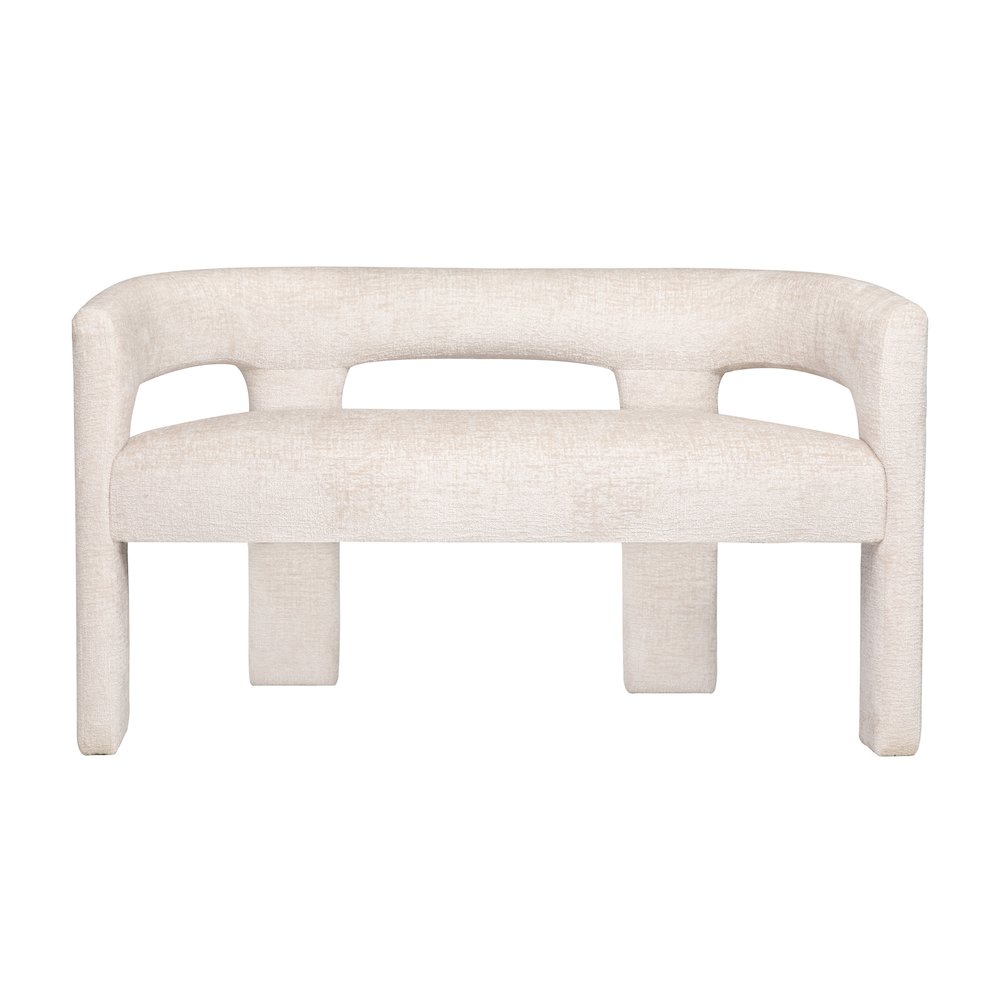 Gwen Modern Luxury Jacquard Fabric Upholstered Sculpture Bench. Picture 1