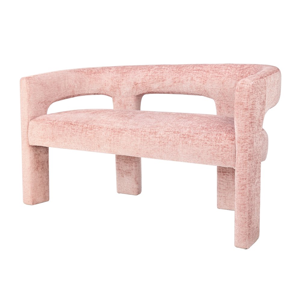 Gwen Modern Luxury Jacquard Fabric Upholstered Sculpture Bench. Picture 2