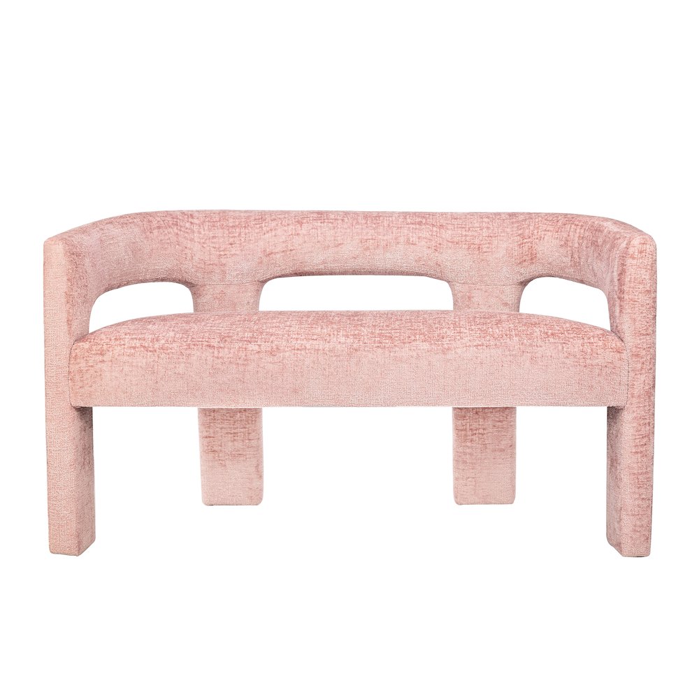 Gwen Modern Luxury Jacquard Fabric Upholstered Sculpture Bench. Picture 1