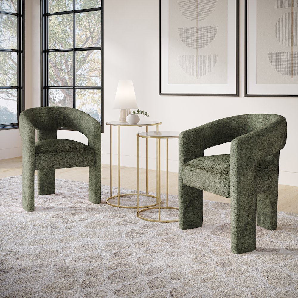 Gwen Modern Luxury Jacquard Fabric Upholstered Sculpture Armchair. Picture 2