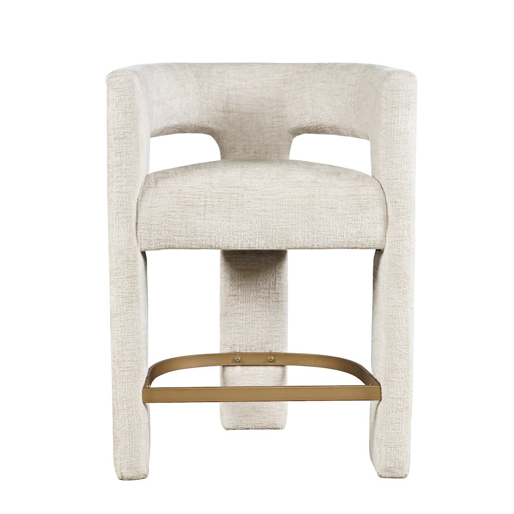 Gwen Modern Luxury Jacquard Fabric Upholstered Sculpture Counter Stool. Picture 1