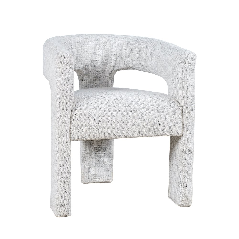 Hayden Modern Three Leg Sculpture Dining Armchair with Performance Fabric. Picture 3