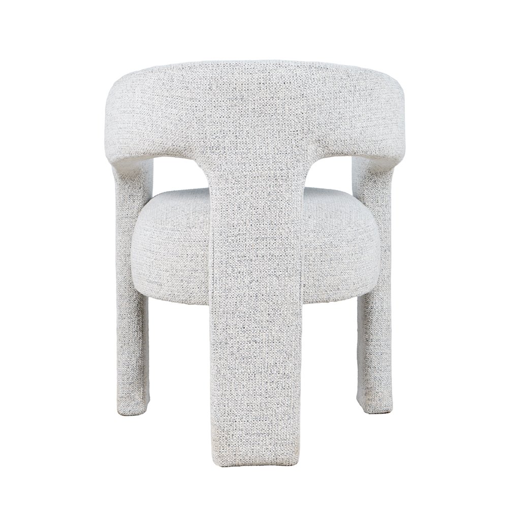 Hayden Modern Three Leg Sculpture Dining Armchair with Performance Fabric. Picture 7