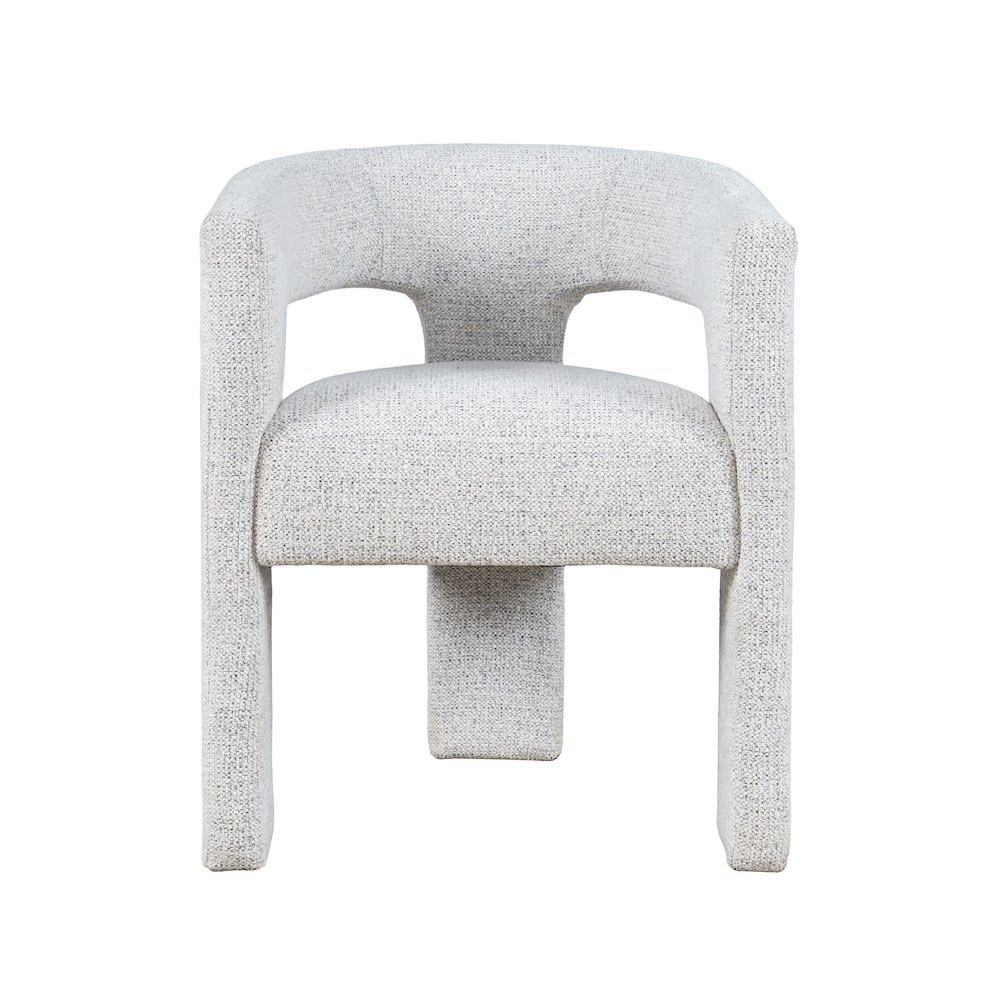 Hayden Modern Three Leg Sculpture Dining Armchair with Performance Fabric. Picture 1