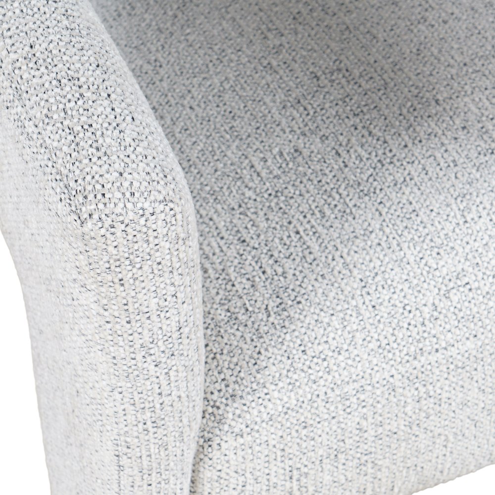 Hayden Modern Three Leg Sculpture Dining Armchair with Performance Fabric. Picture 4