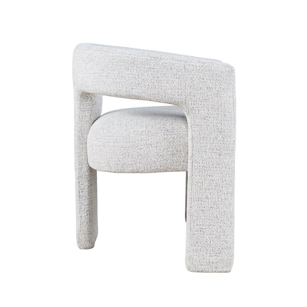 Hayden Modern Three Leg Sculpture Dining Armchair with Performance Fabric. Picture 5