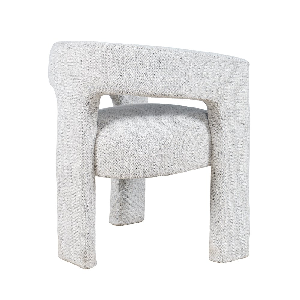 Hayden Modern Three Leg Sculpture Dining Armchair with Performance Fabric. Picture 6