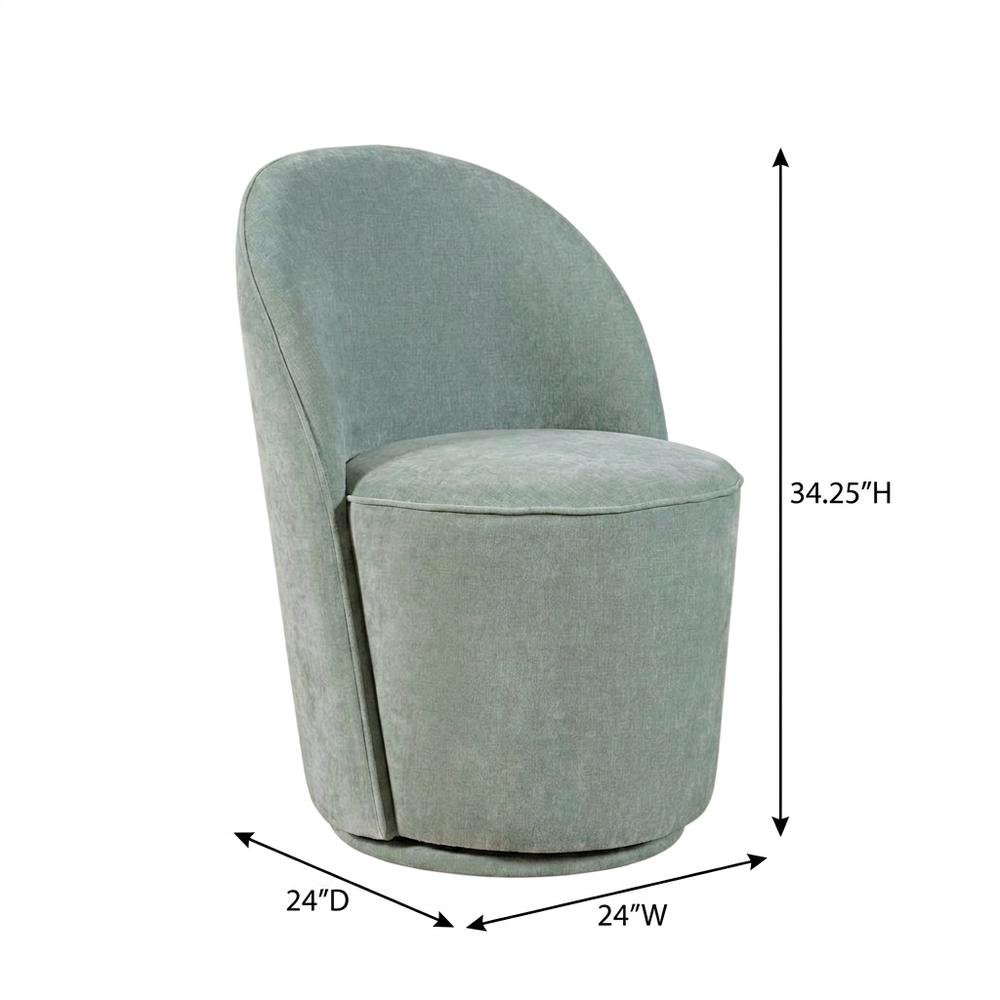 Mid-Century Modern Upholstered Swivel Dining Chair, Blue, Set of 2. Picture 5