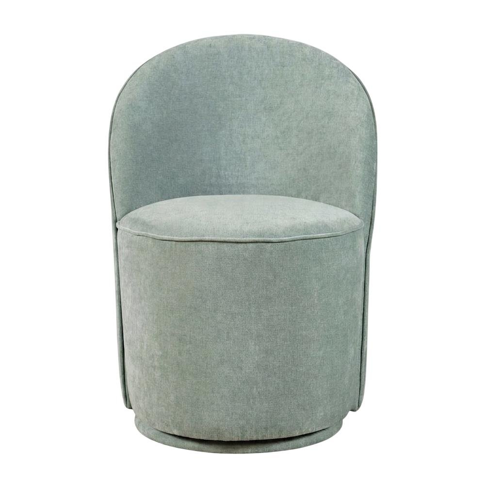 Mid-Century Modern Upholstered Swivel Dining Chair, Blue, Set of 2. Picture 1
