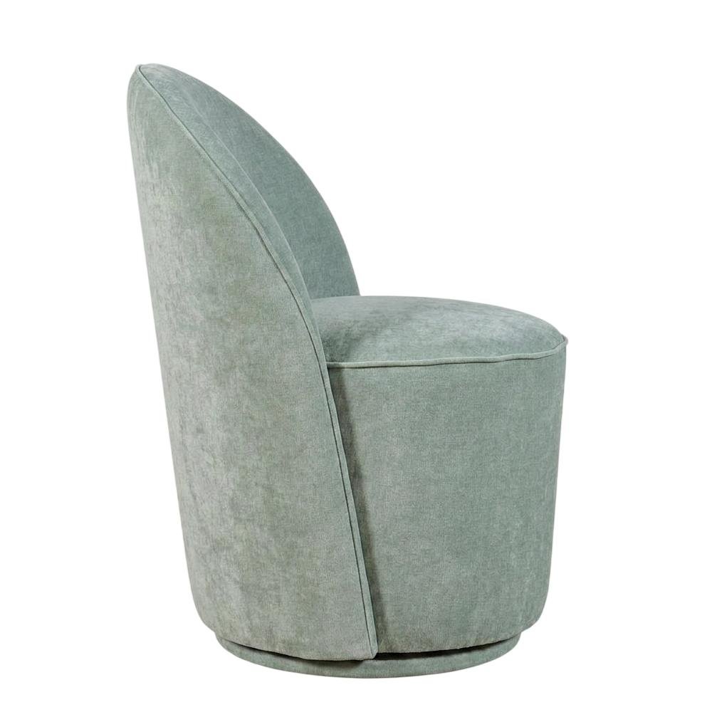 Mid-Century Modern Upholstered Swivel Dining Chair, Blue, Set of 2. Picture 4