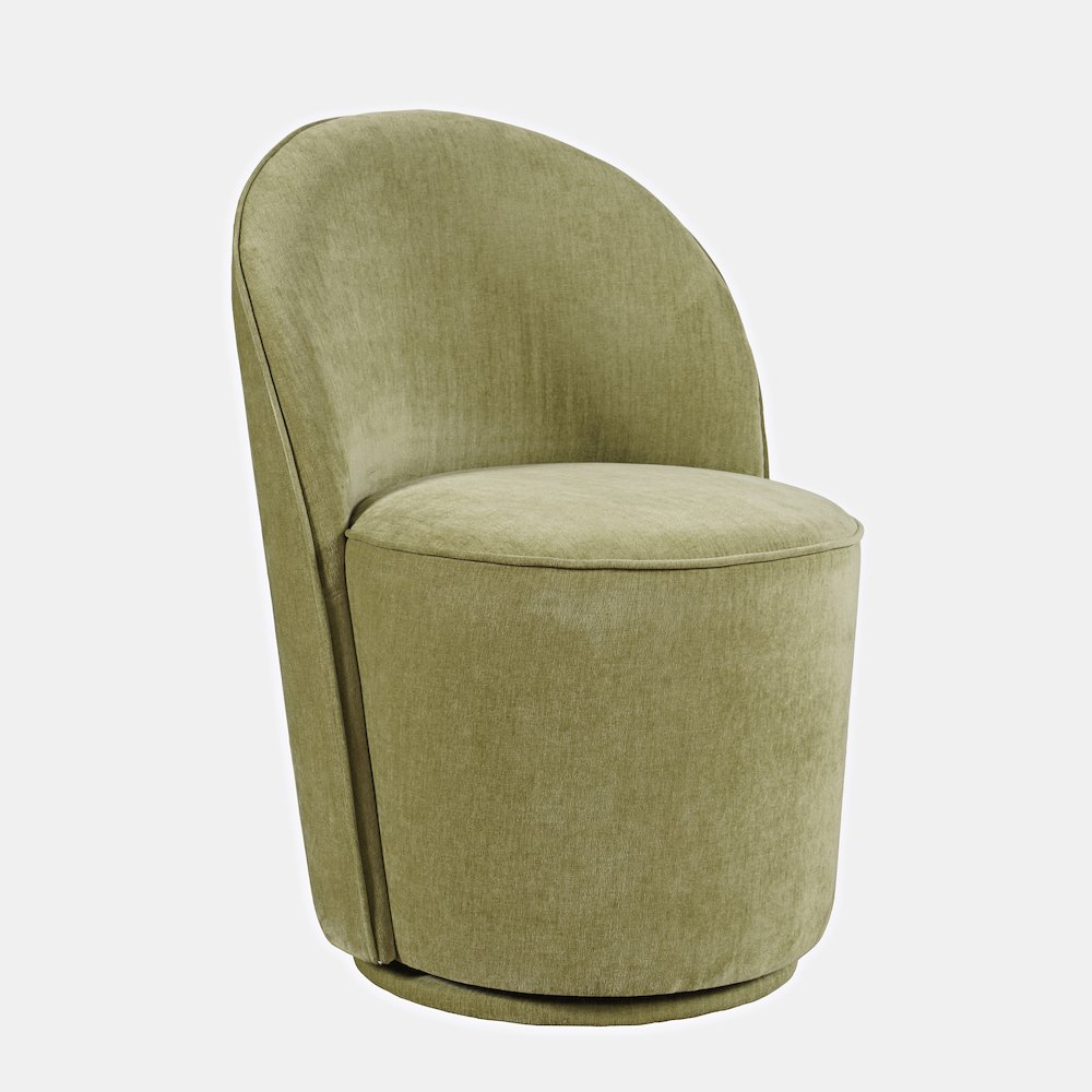 Landon Mid-Century Modern Upholstered Swivel Dining Chair (Set of 2). Picture 2