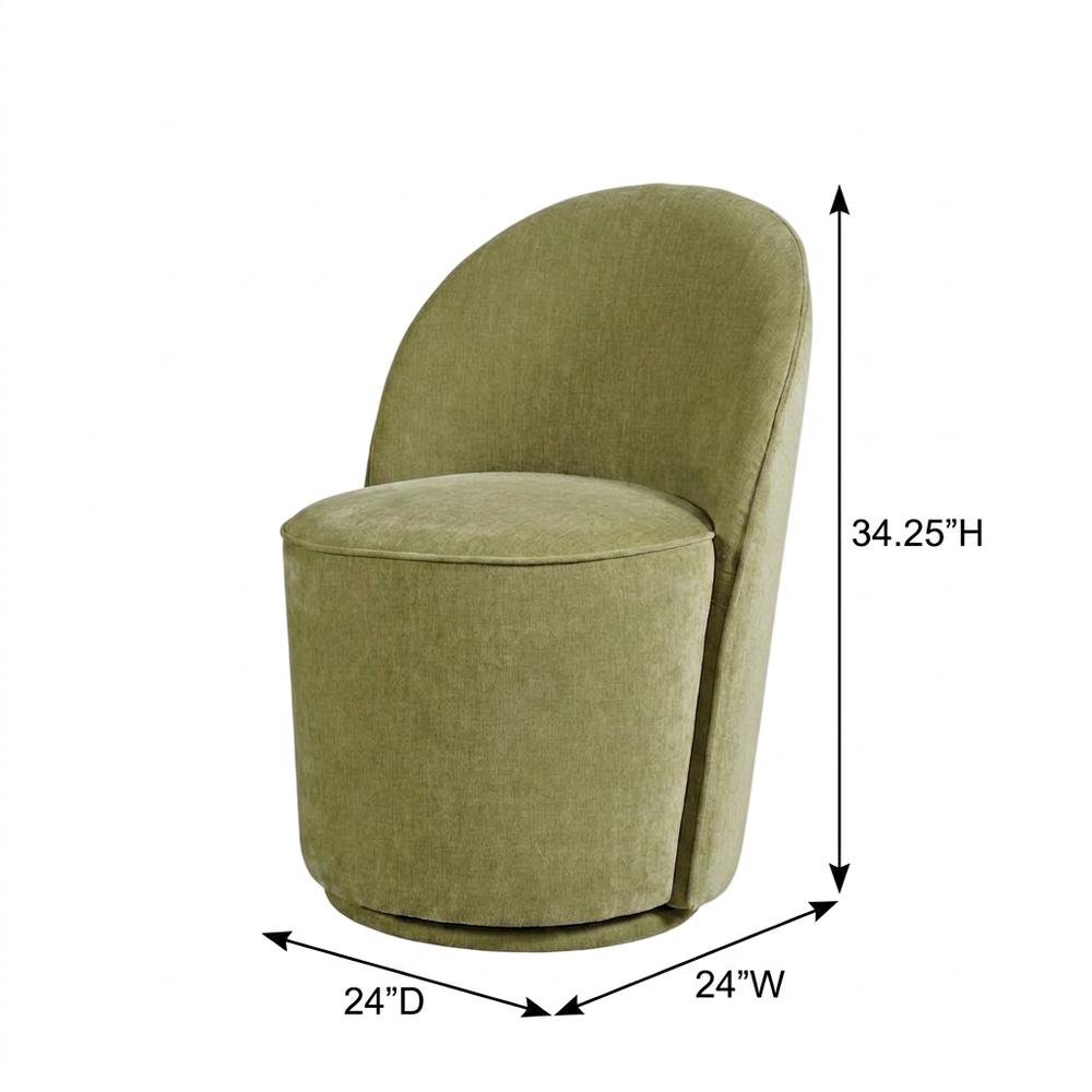 Mid-Century Modern Upholstered Swivel Dining Chair, Green, Set of 2. Picture 6
