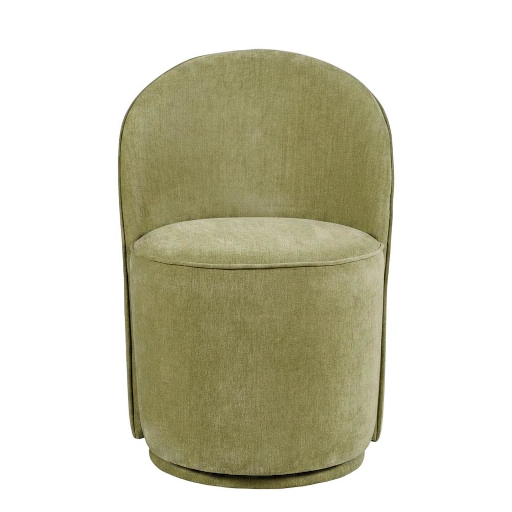 Mid-Century Modern Upholstered Swivel Dining Chair, Green, Set of 2. Picture 2