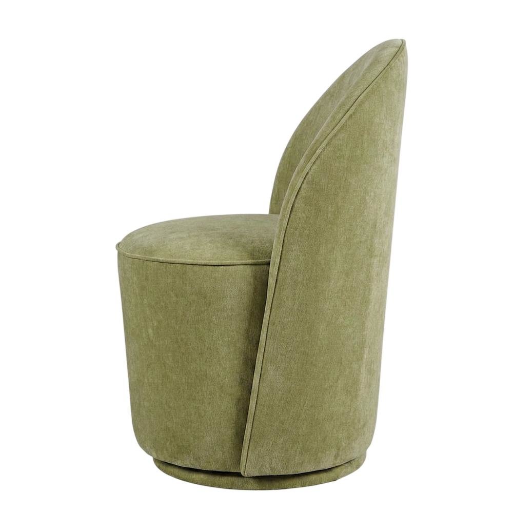 Mid-Century Modern Upholstered Swivel Dining Chair, Green, Set of 2. Picture 5