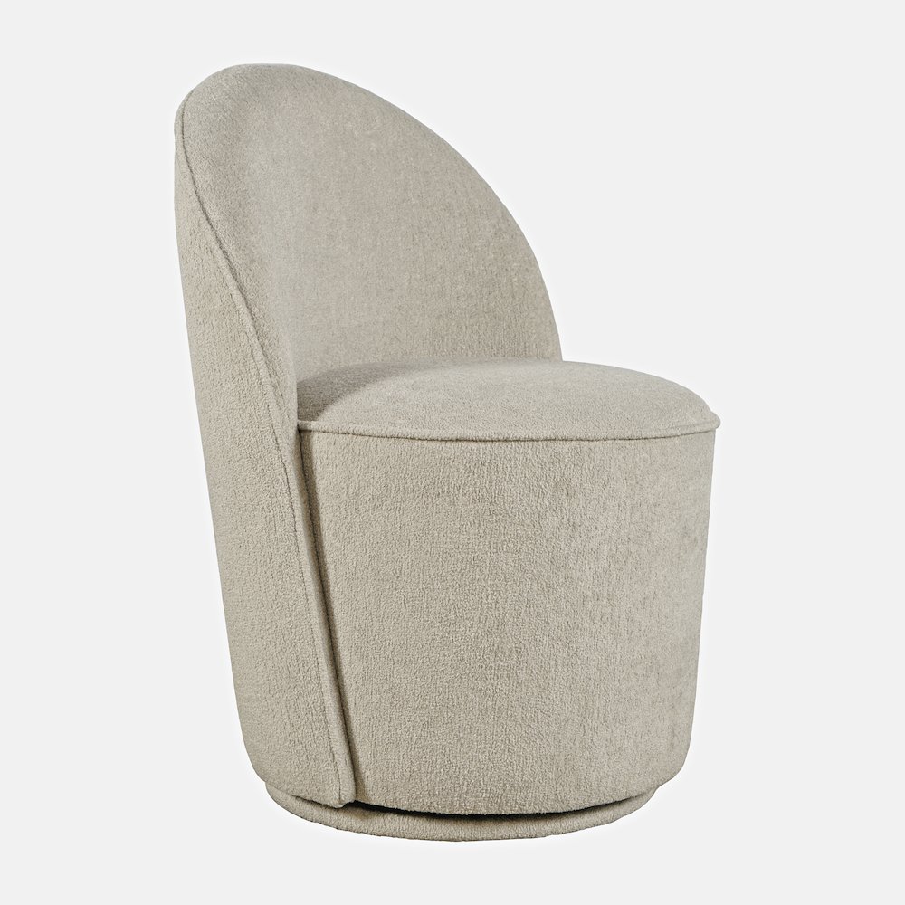 Landon Mid-Century Modern Upholstered Swivel Dining Chair (Set of 2). Picture 3