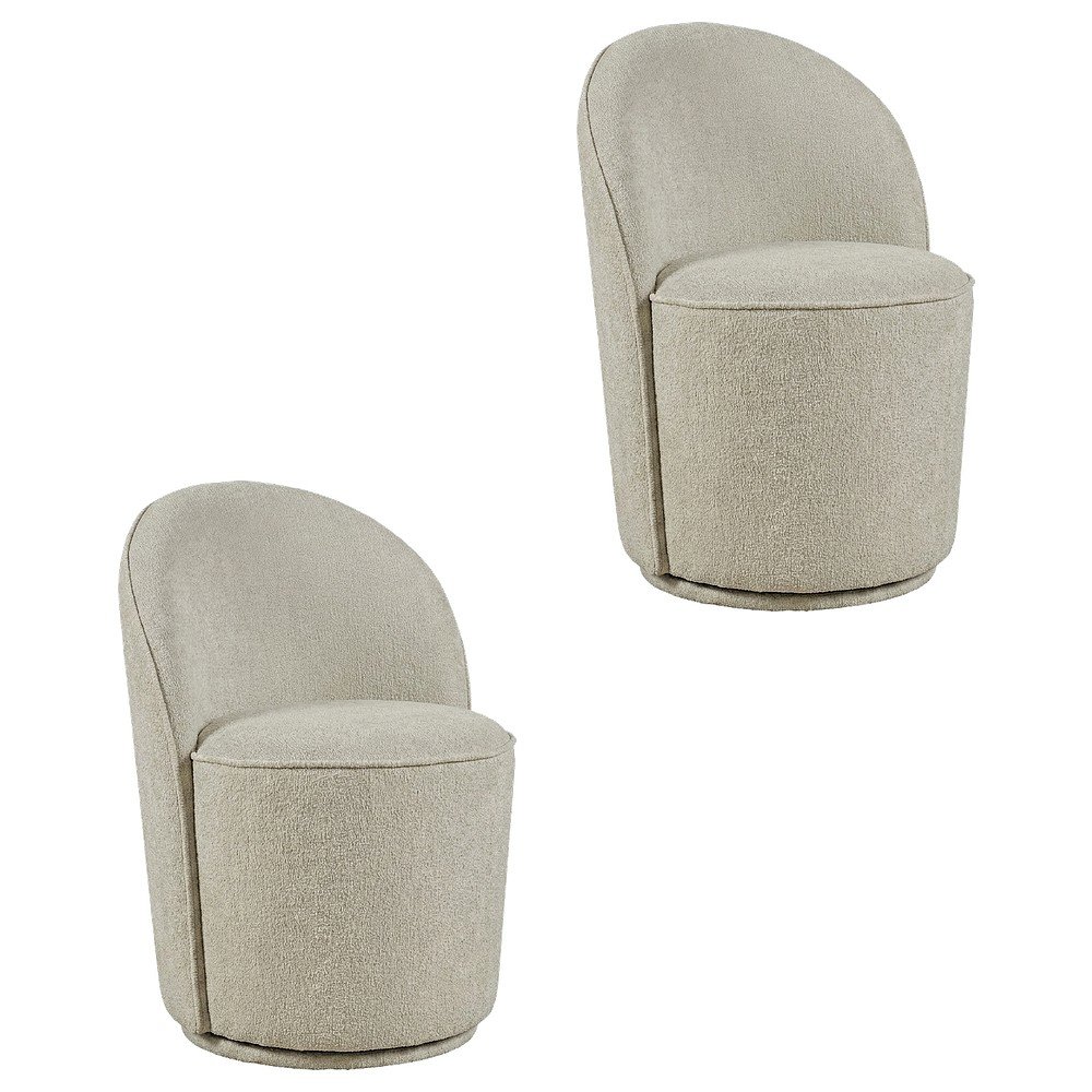 Mid-Century Modern Upholstered Swivel Dining Chair, Gray, Set of 2. Picture 1