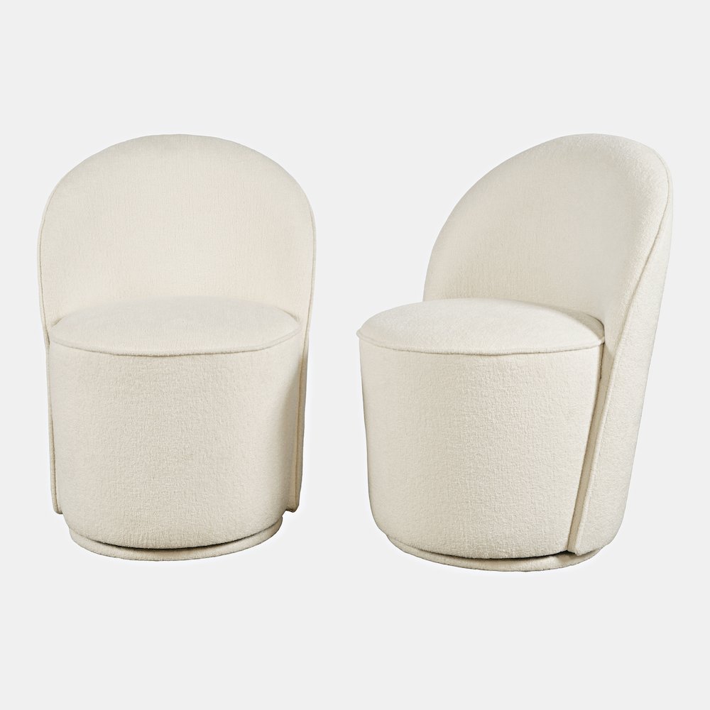 Landon Mid-Century Modern Upholstered Swivel Dining Chair (Set of 2). Picture 4