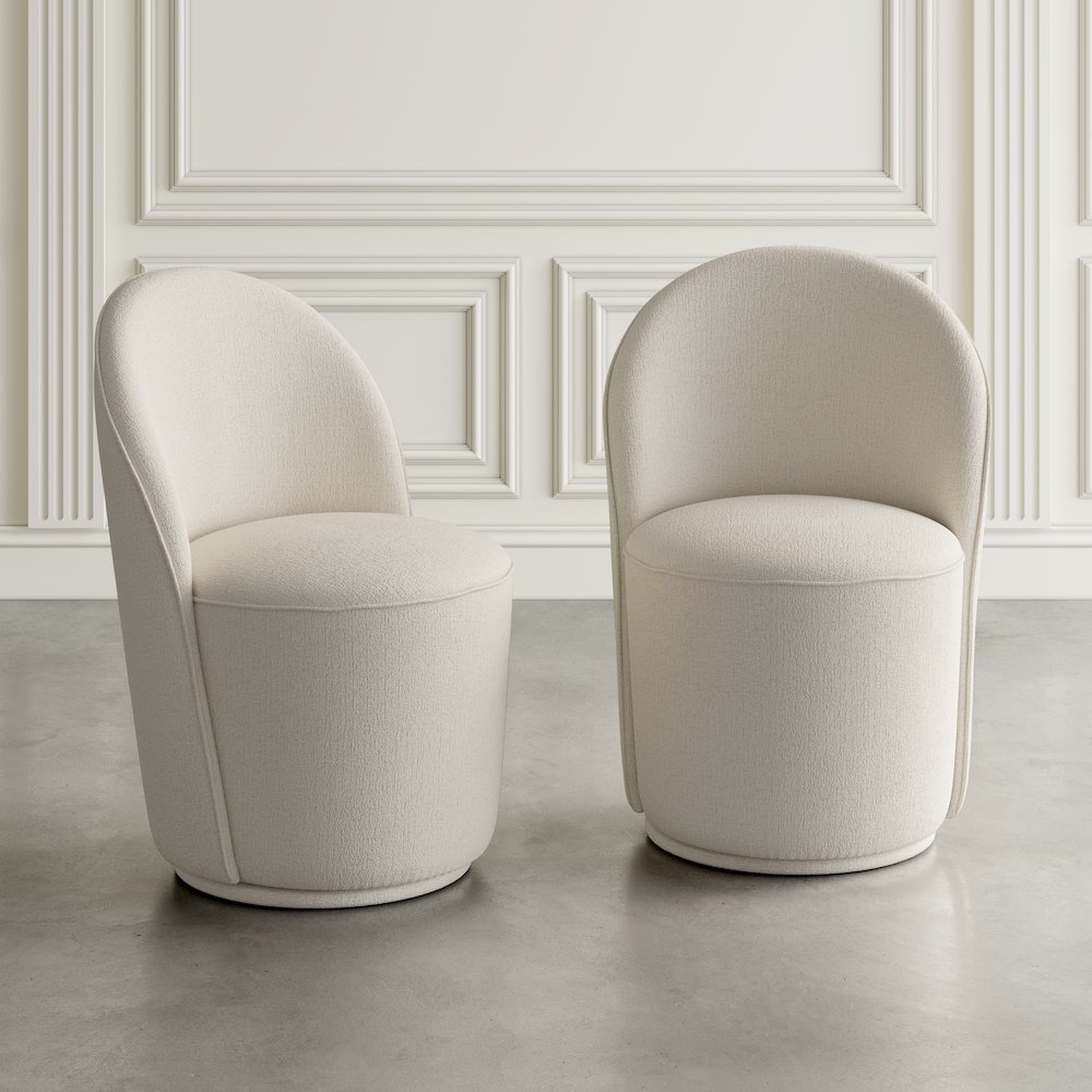 Landon Mid-Century Modern Upholstered Swivel Dining Chair (Set of 2). Picture 9