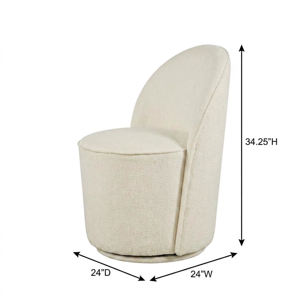 Mid-Century Modern Upholstered Swivel Dining Chair, Natural, Set of 2. Picture 5