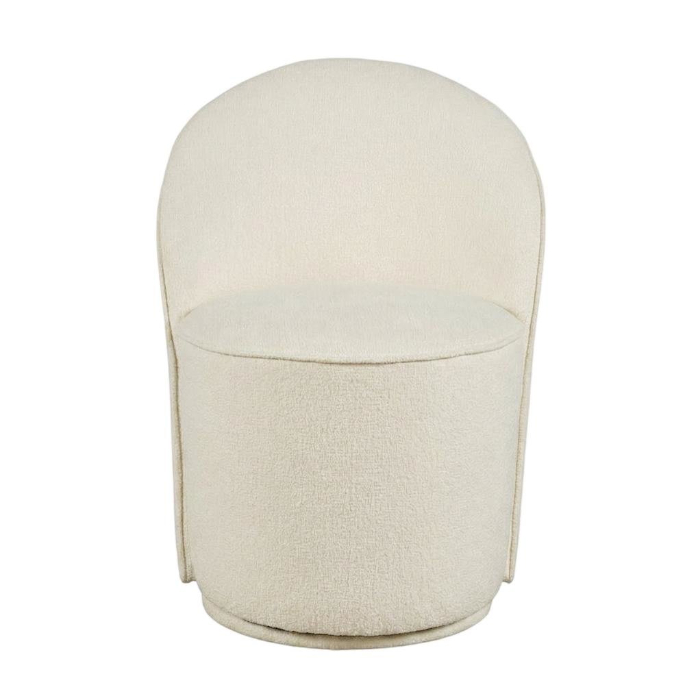 Mid-Century Modern Upholstered Swivel Dining Chair, Natural, Set of 2. Picture 1