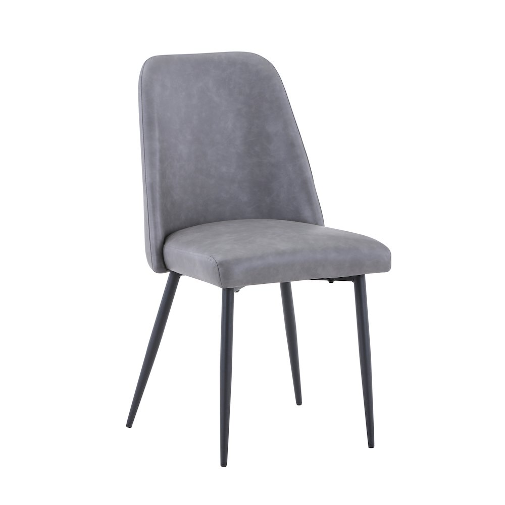Maddox Mid-Century Modern Faux Leather Upholstered Dining Chair (Set of 2). Picture 3