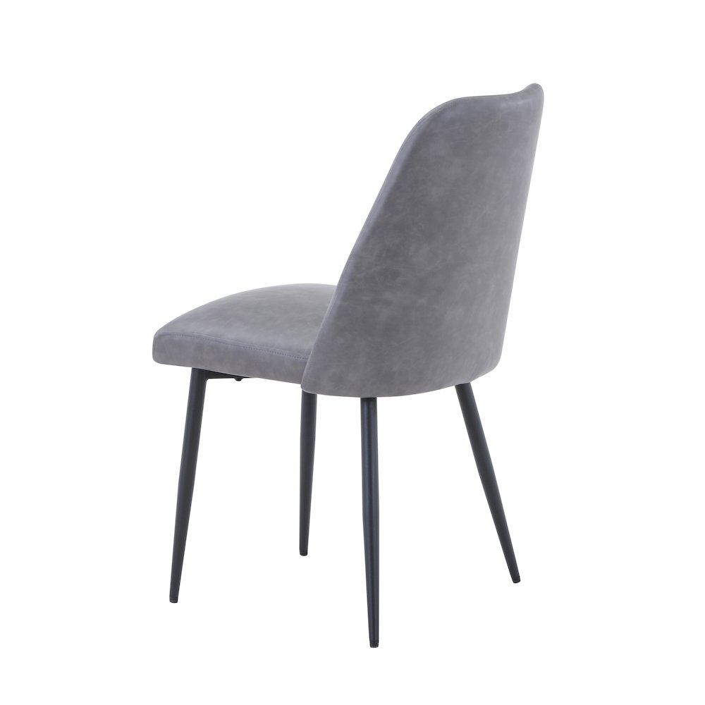 Five Piece 42" Round Mid-Century Modern Dining Set with Faux Leather Chairs. Picture 7