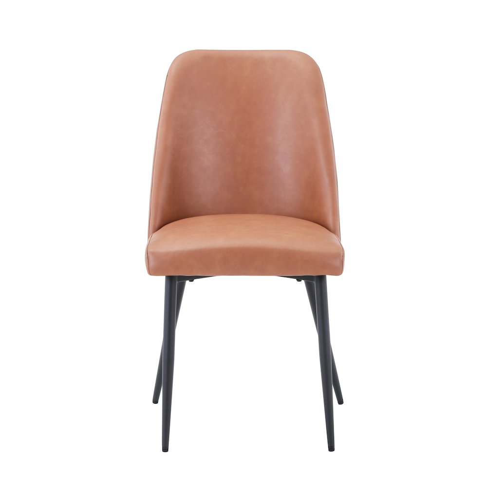 Maddox Mid-Century Modern Faux Leather Upholstered Dining Chair (Set of 2). Picture 1