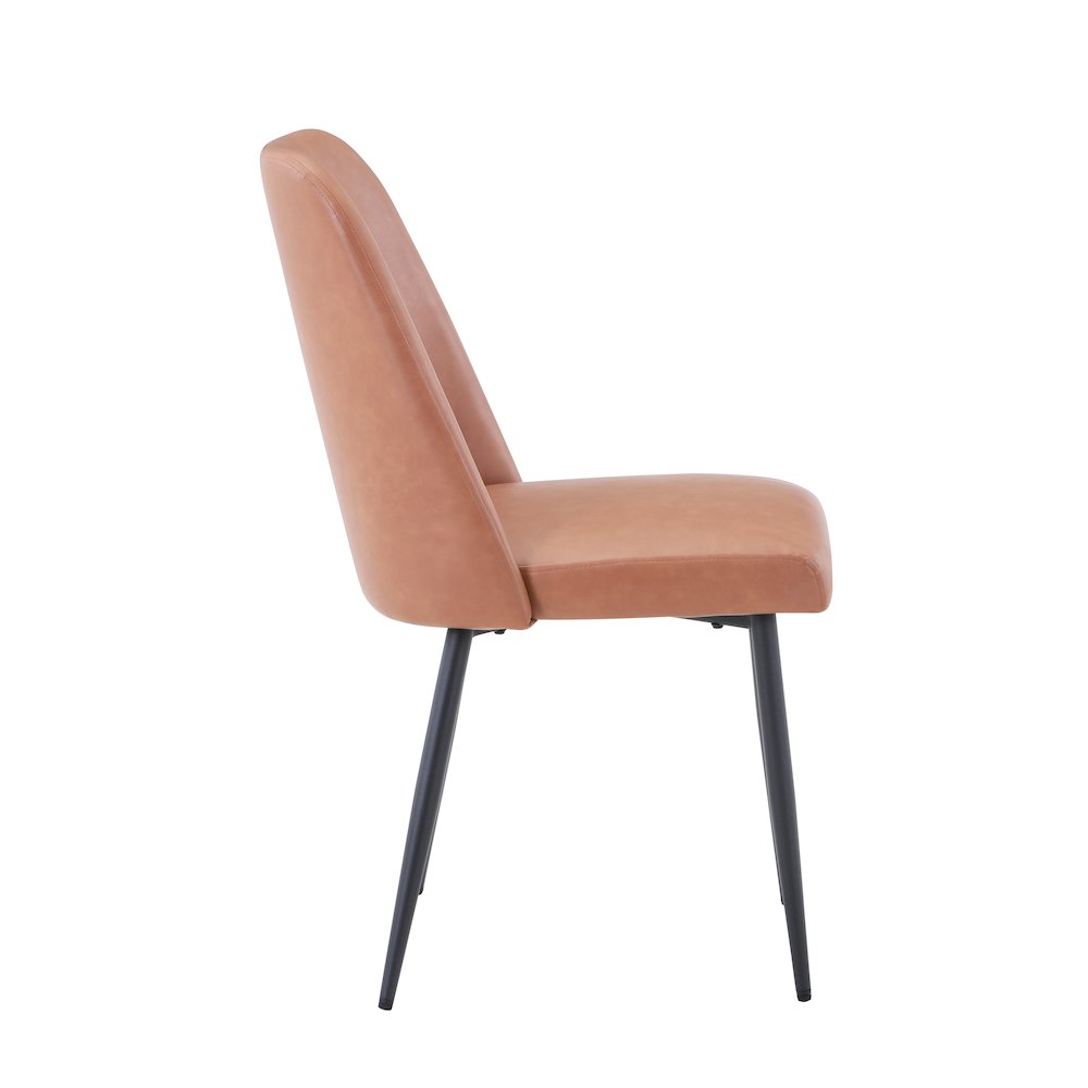 Maddox Mid-Century Modern Faux Leather Upholstered Dining Chair (Set of 2). Picture 4