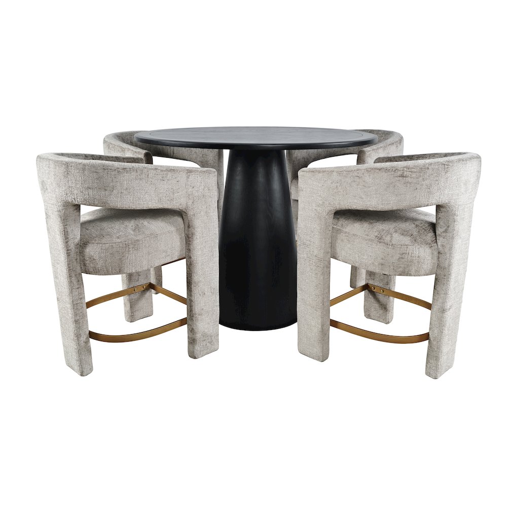 Luxury Mid-Century Modern Five Piece Counter Height Dining Set. Picture 1
