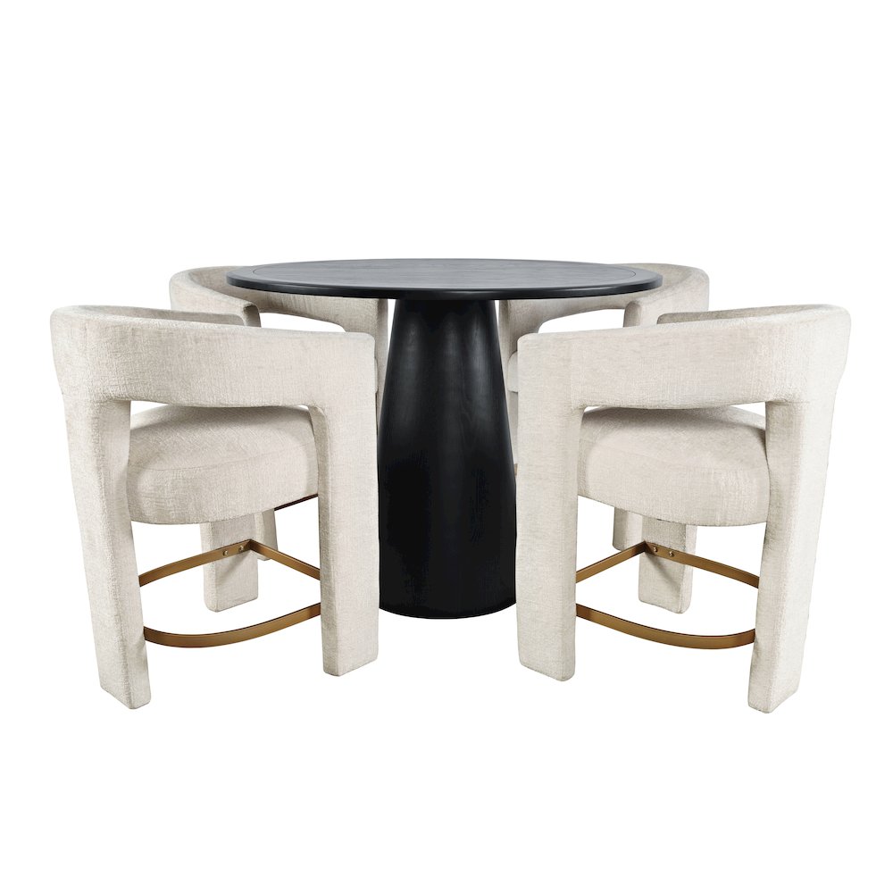 Luxury Mid-Century Modern Five Piece Counter Height Dining Set. Picture 1