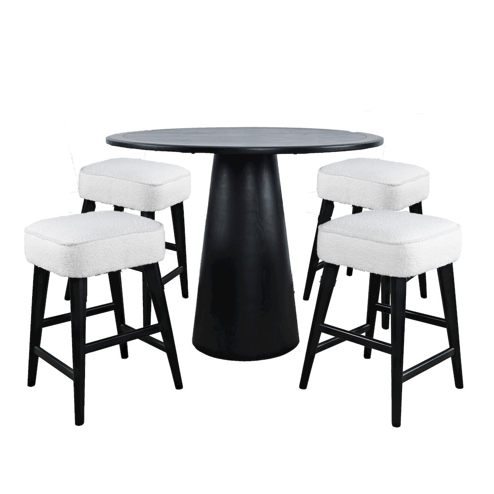 Mid-Century Modern Five Piece Counter Height Dining Set. Picture 1