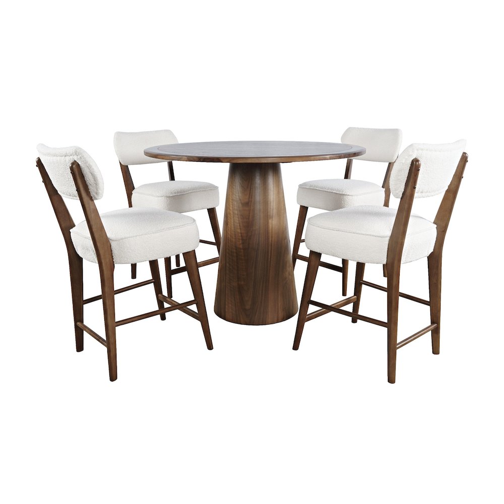 Mid-Century Modern Five Piece Counter Height Dining Set. Picture 1
