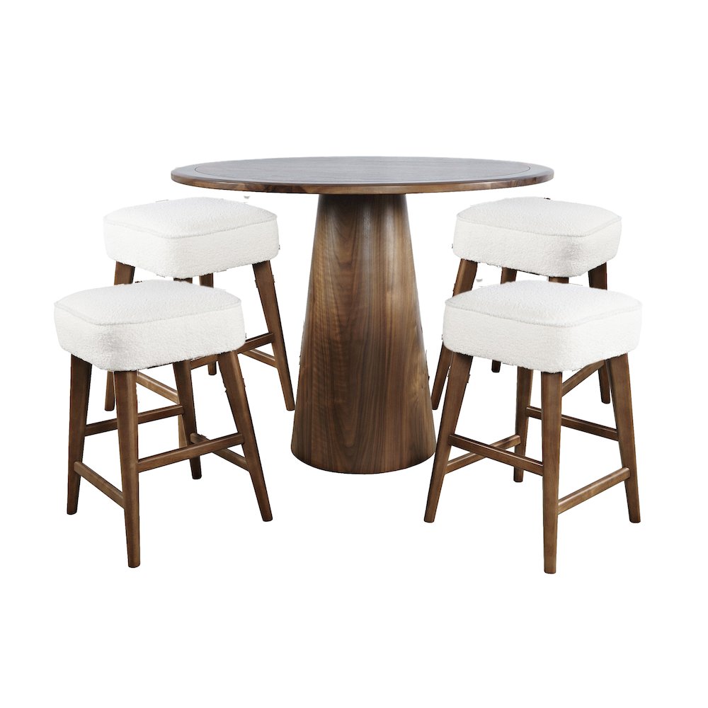 Mid-Century Modern Five Piece Counter Height Dining Set. Picture 1