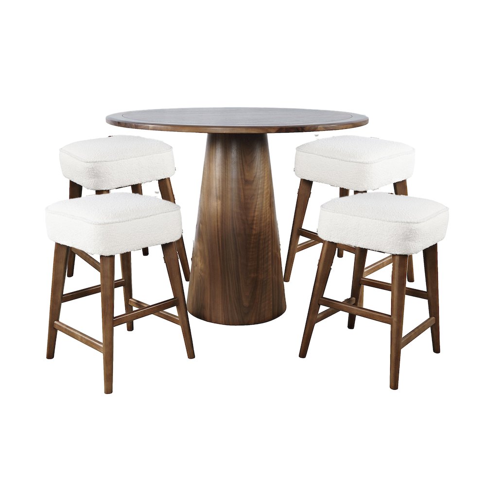 Mid-Century Modern Five Piece Counter Height Dining Set. Picture 2