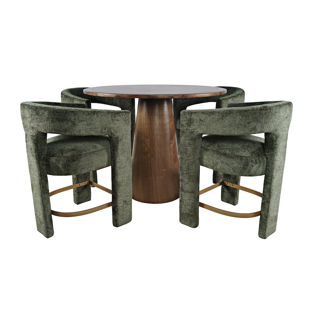 Luxury Mid-Century Modern Five Piece Counter Height Dining Set. Picture 1
