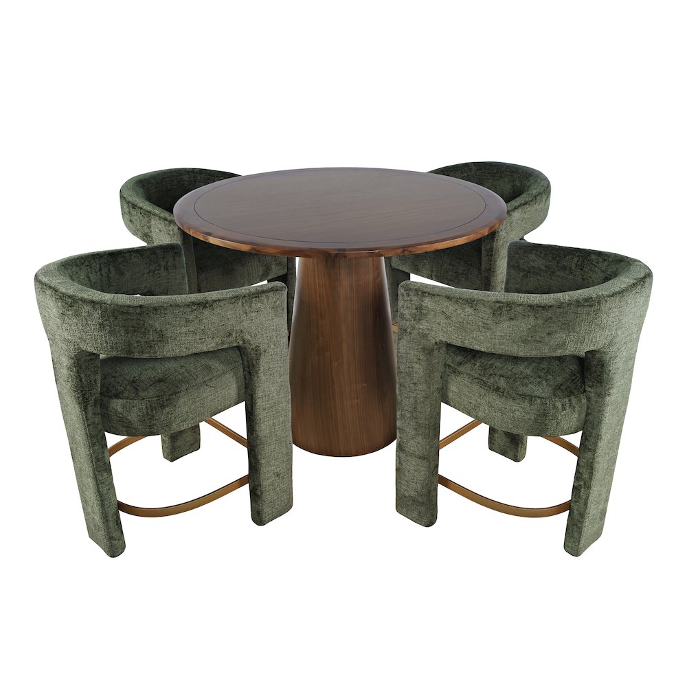 Luxury Mid-Century Modern Five Piece Counter Height Dining Set. Picture 2