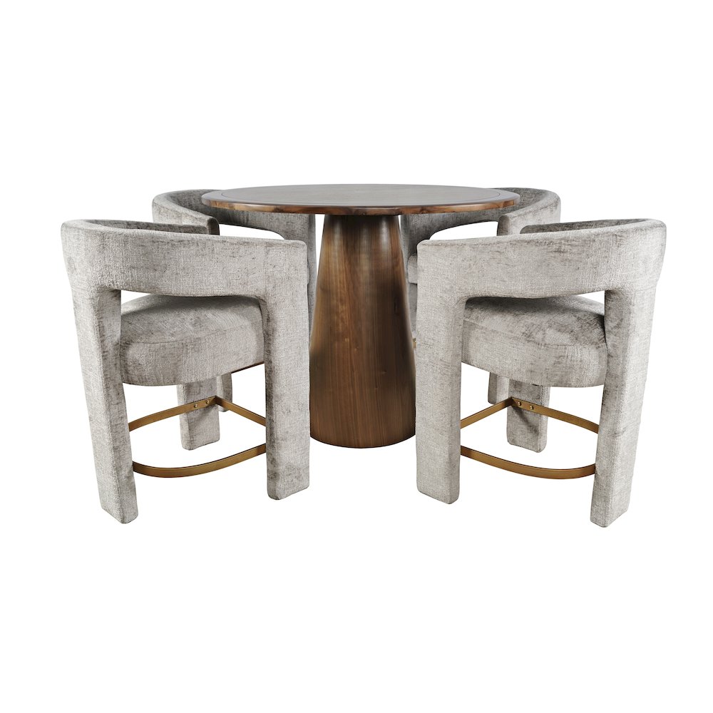 Luxury Mid-Century Modern Five Piece Counter Height Dining Set. Picture 1