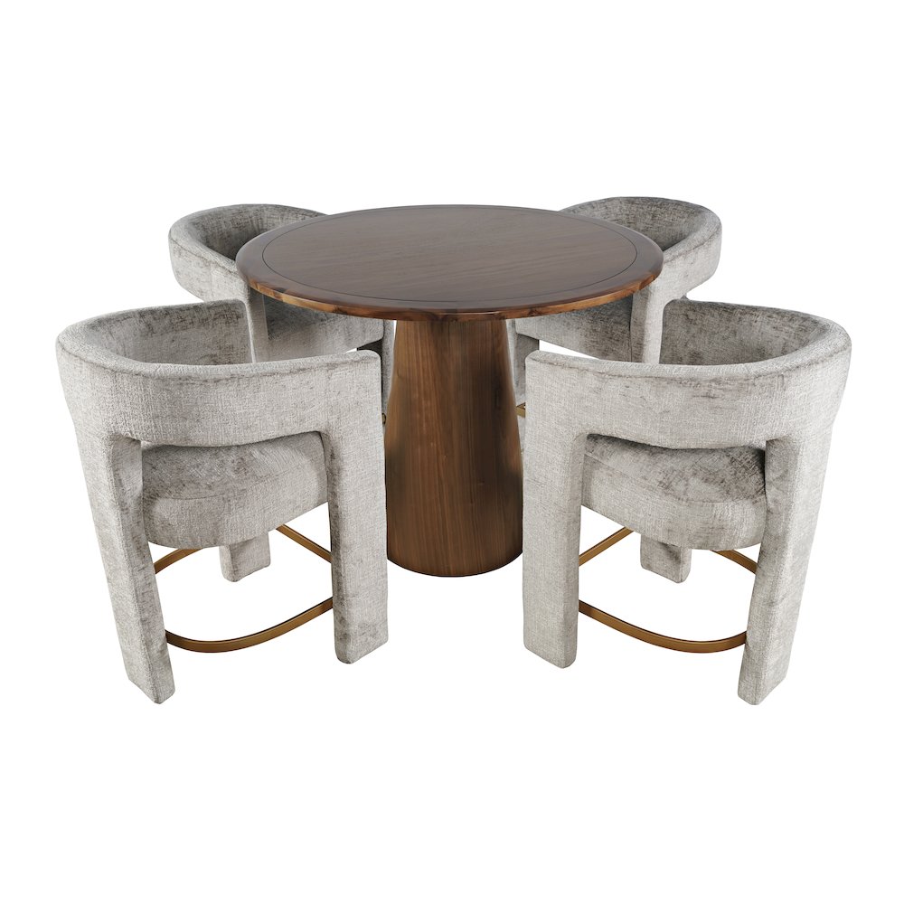 Luxury Mid-Century Modern Five Piece Counter Height Dining Set. Picture 2