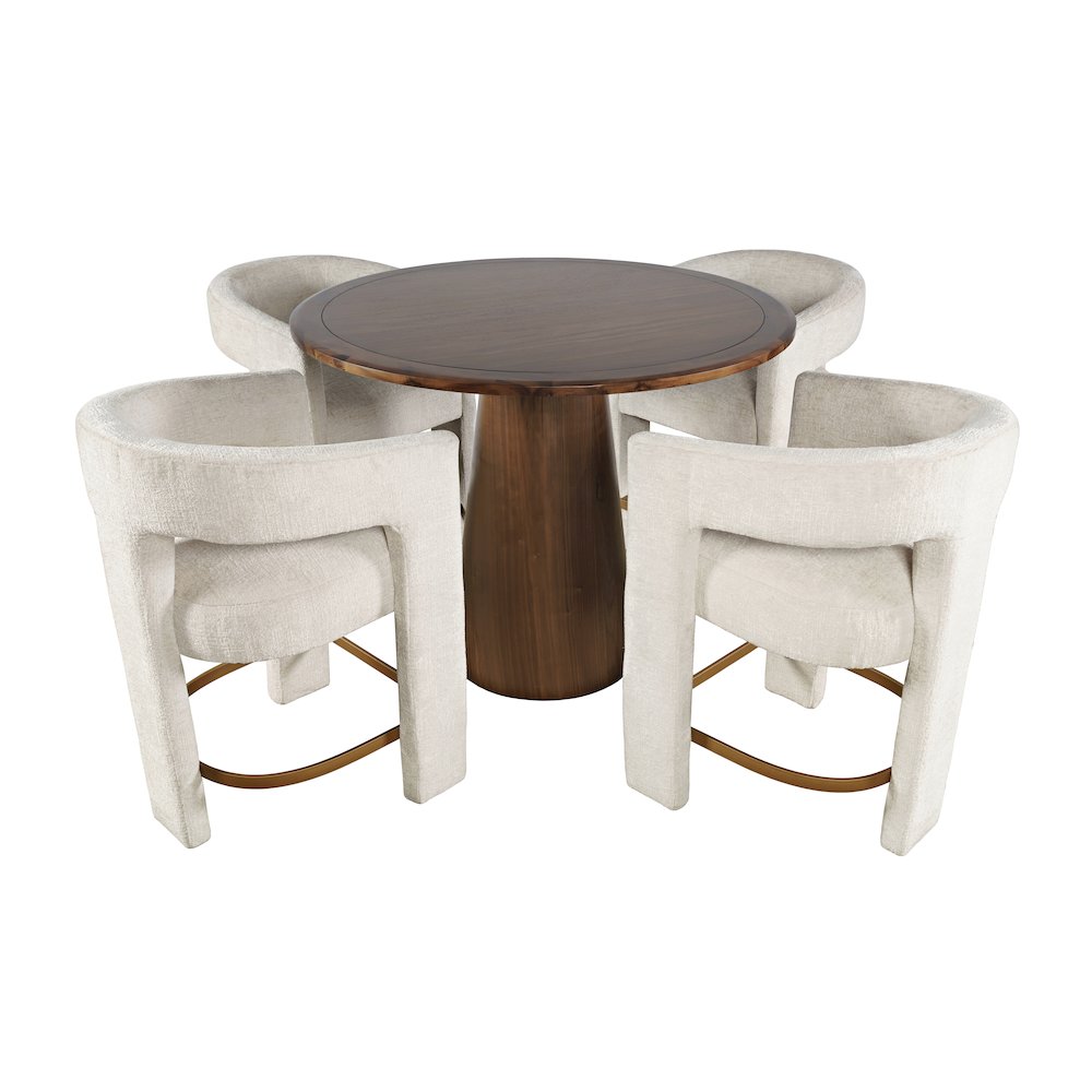 Luxury Mid-Century Modern Five Piece Counter Height Dining Set. Picture 2