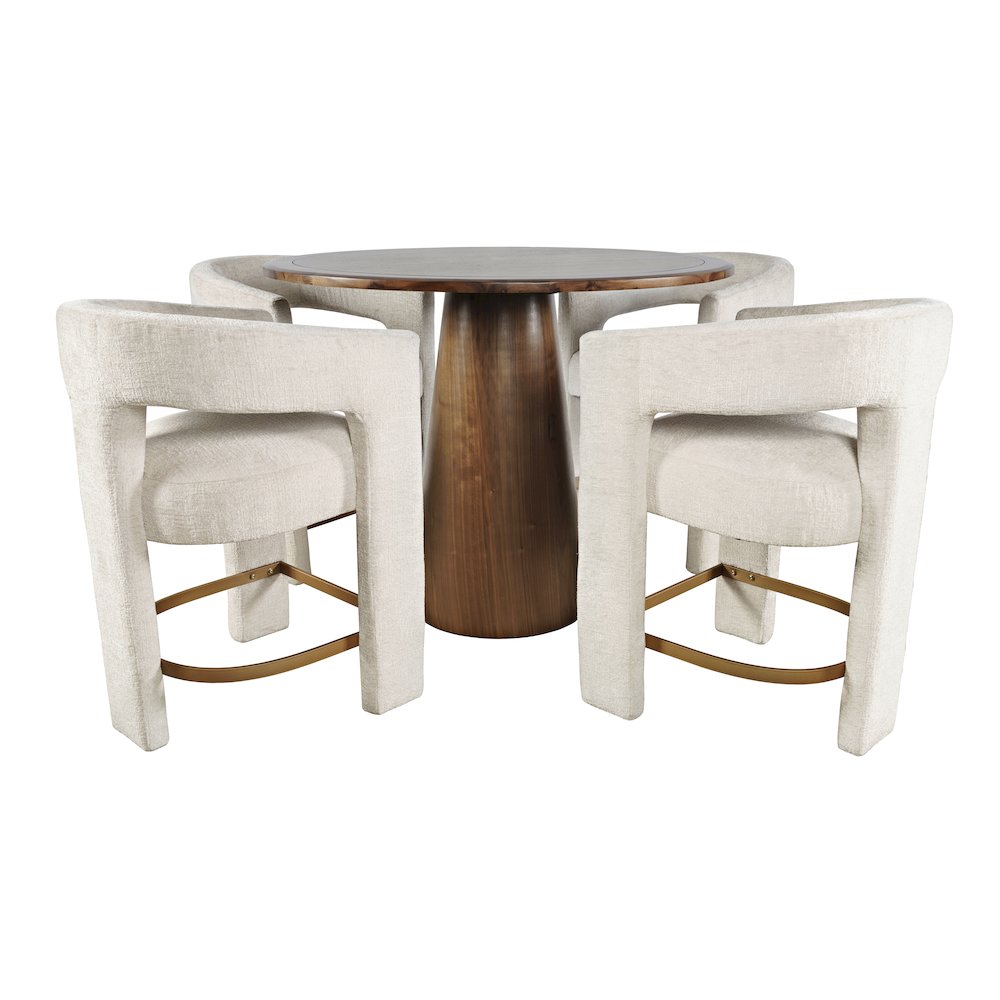 Luxury Mid-Century Modern Five Piece Counter Height Dining Set. Picture 1