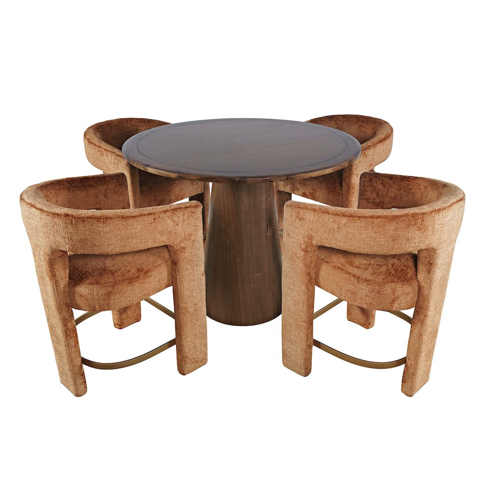 Luxury Mid-Century Modern Five Piece Counter Height Dining Set. Picture 2