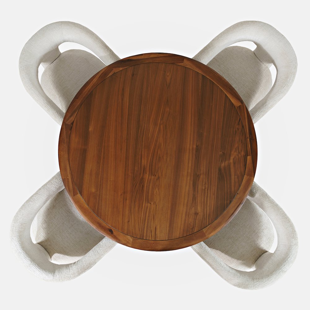 Gwen Luxury Mid-Century Modern Five Piece Dining Set with Upholstered Chairs. Picture 6