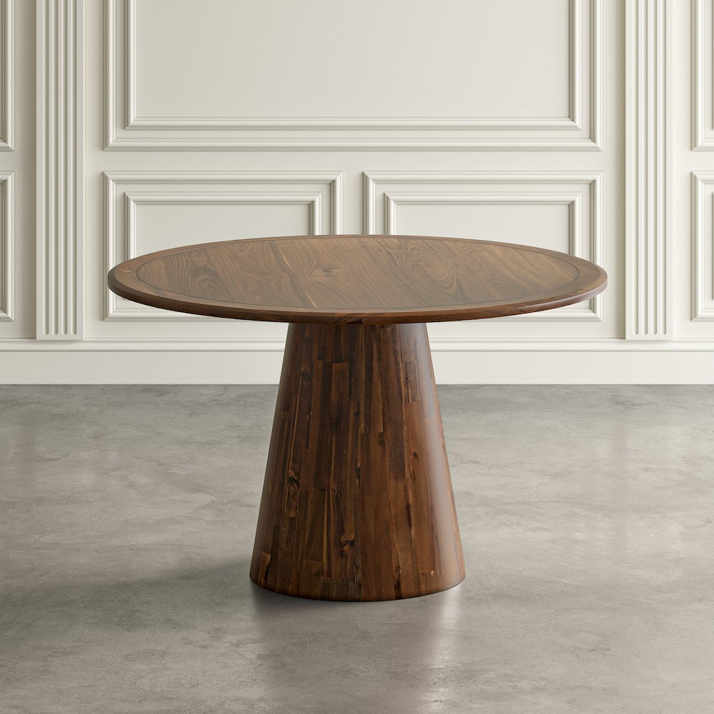 Nash Mid-Century Modern 50" Round Pedestal Dining Table. Picture 7
