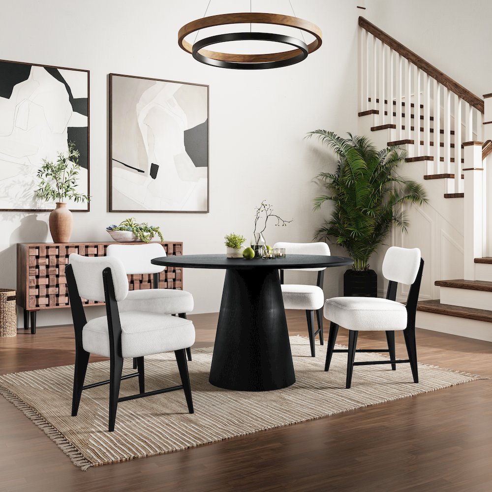 Nash Mid-Century Modern 50" Round Pedestal Dining Table. Picture 2