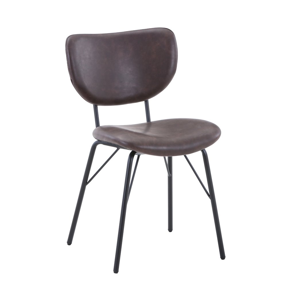 Contemporary Modern Faux Leather Split-Back Upholstered Dining Chair (Set of 2). Picture 3