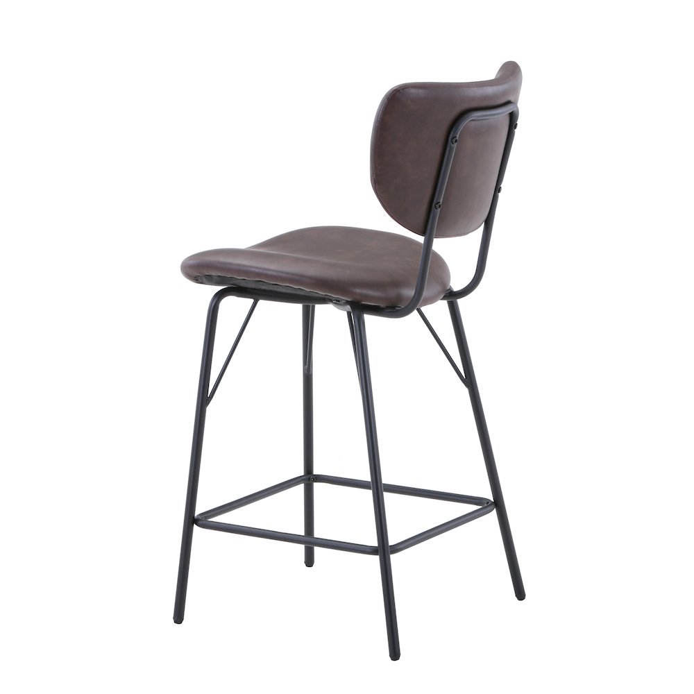 Modern Faux Leather Split-Back Upholstered Counter Height Barstool (Set of 2). Picture 6