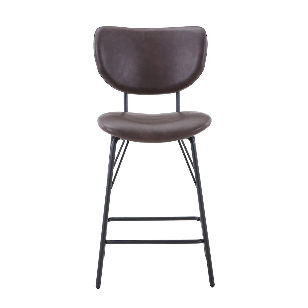 Modern Faux Leather Split-Back Upholstered Counter Height Barstool (Set of 2). Picture 1