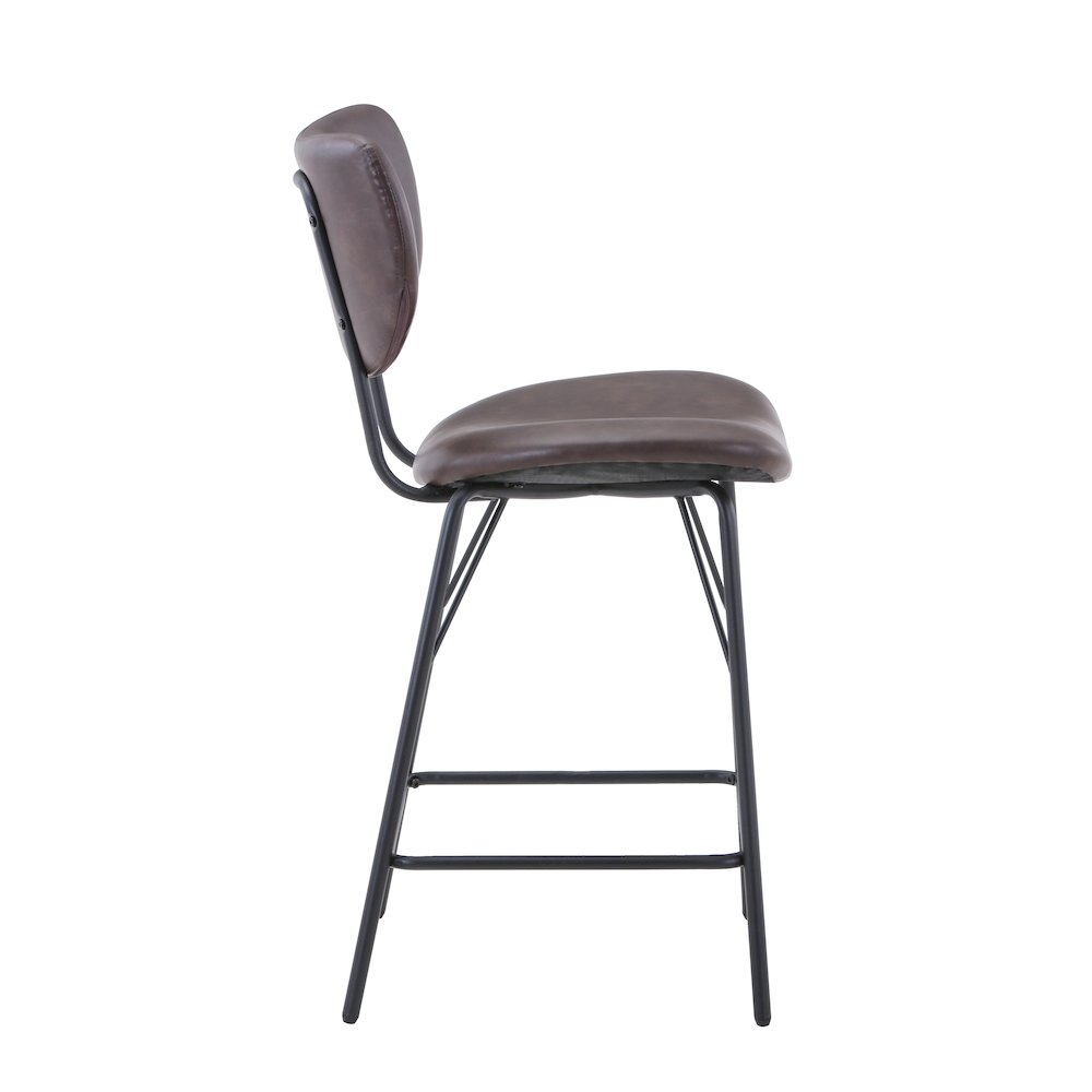 Modern Faux Leather Split-Back Upholstered Counter Height Barstool (Set of 2). Picture 4