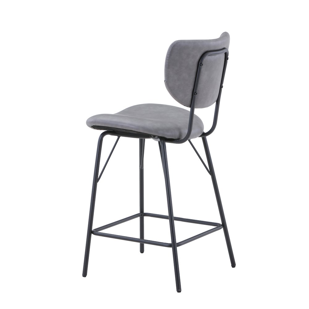 Modern Faux Leather Split-Back Upholstered Counter Height Barstool (Set of 2). Picture 6